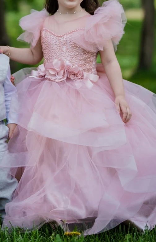 Pink Tulle Flower Girl Dress