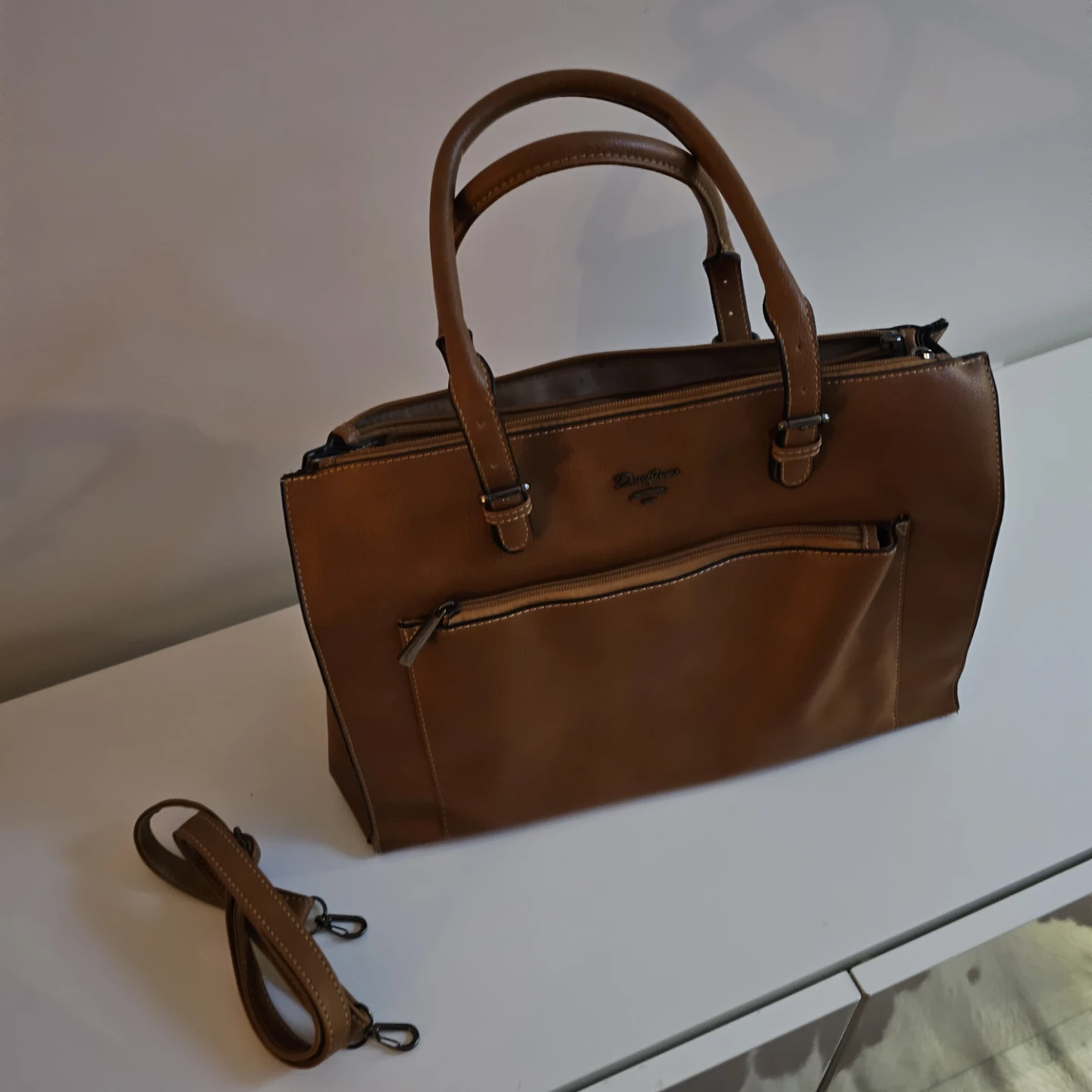 David Jones Brown Faux Leather Tote Bag - photo 2