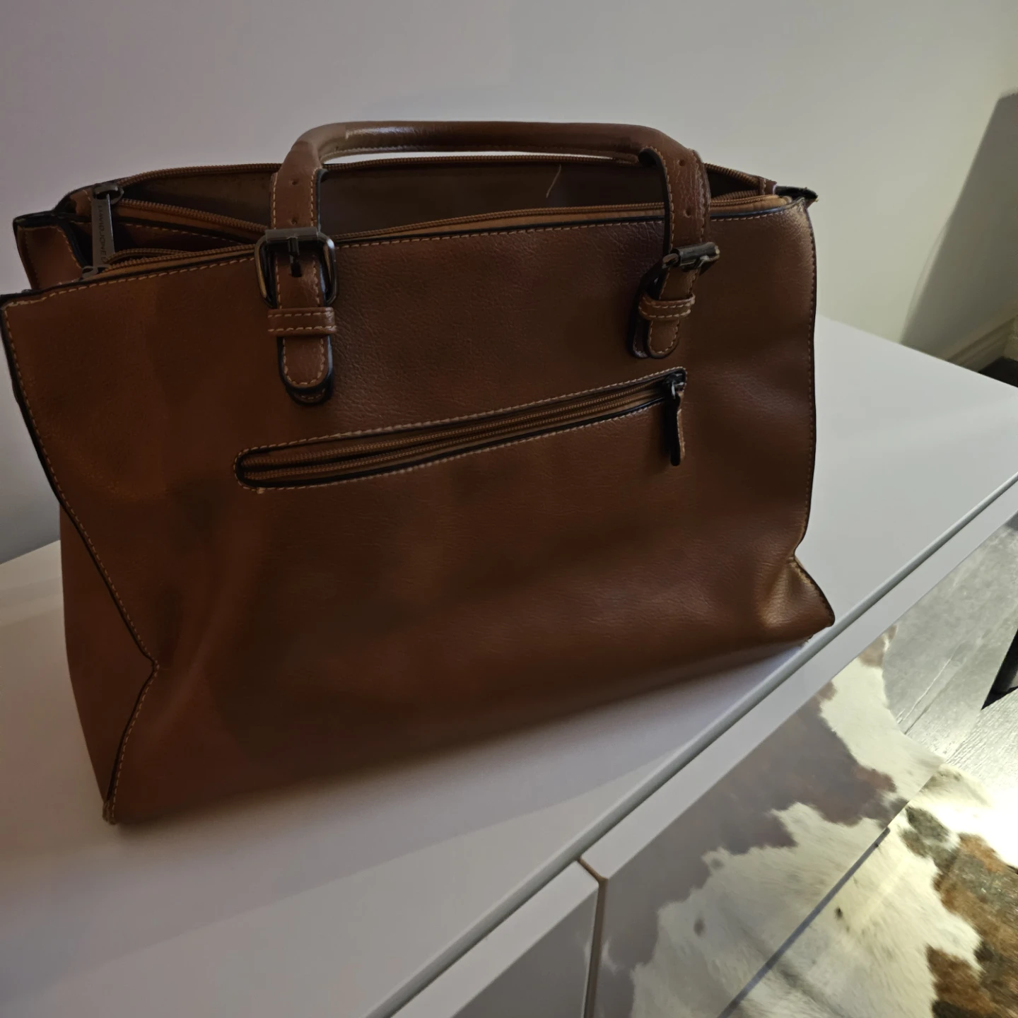 David Jones Brown Faux Leather Tote Bag - photo 4
