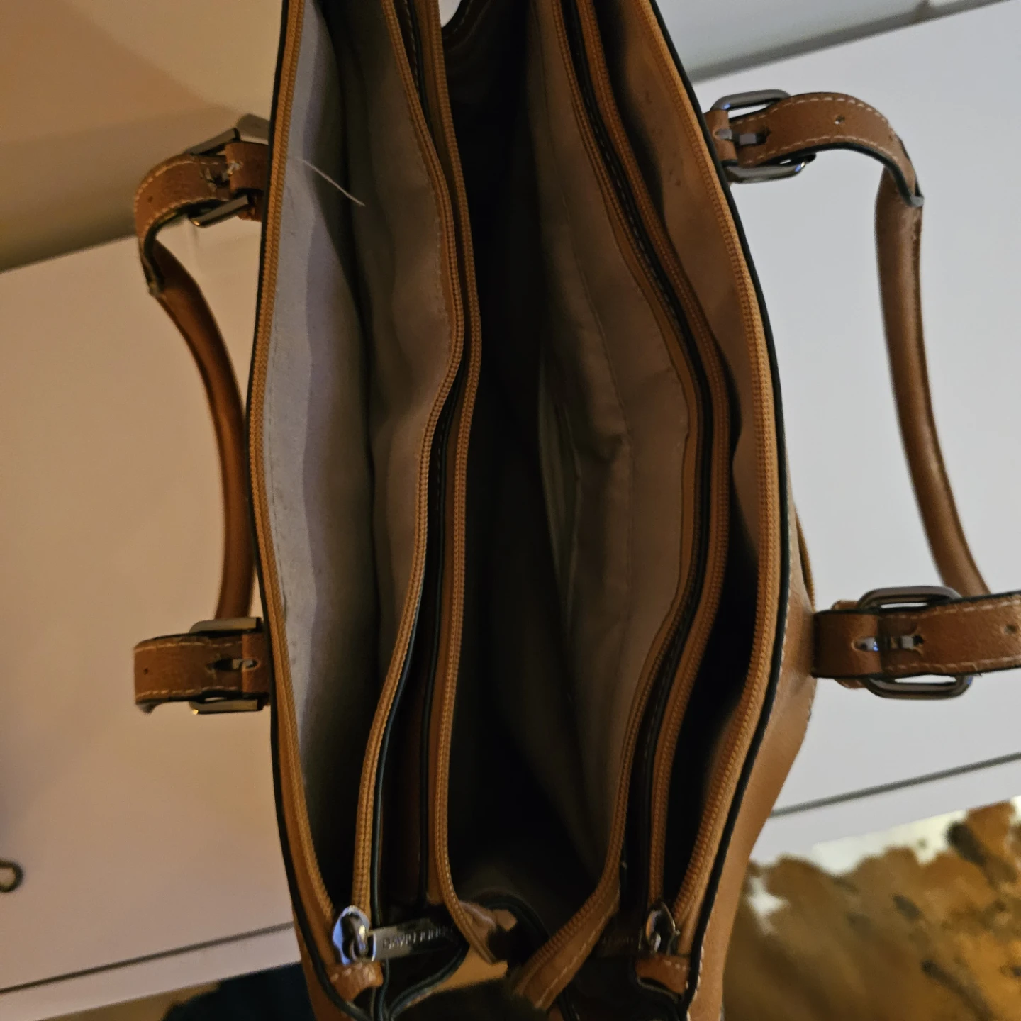 David Jones Brown Faux Leather Tote Bag - photo 5