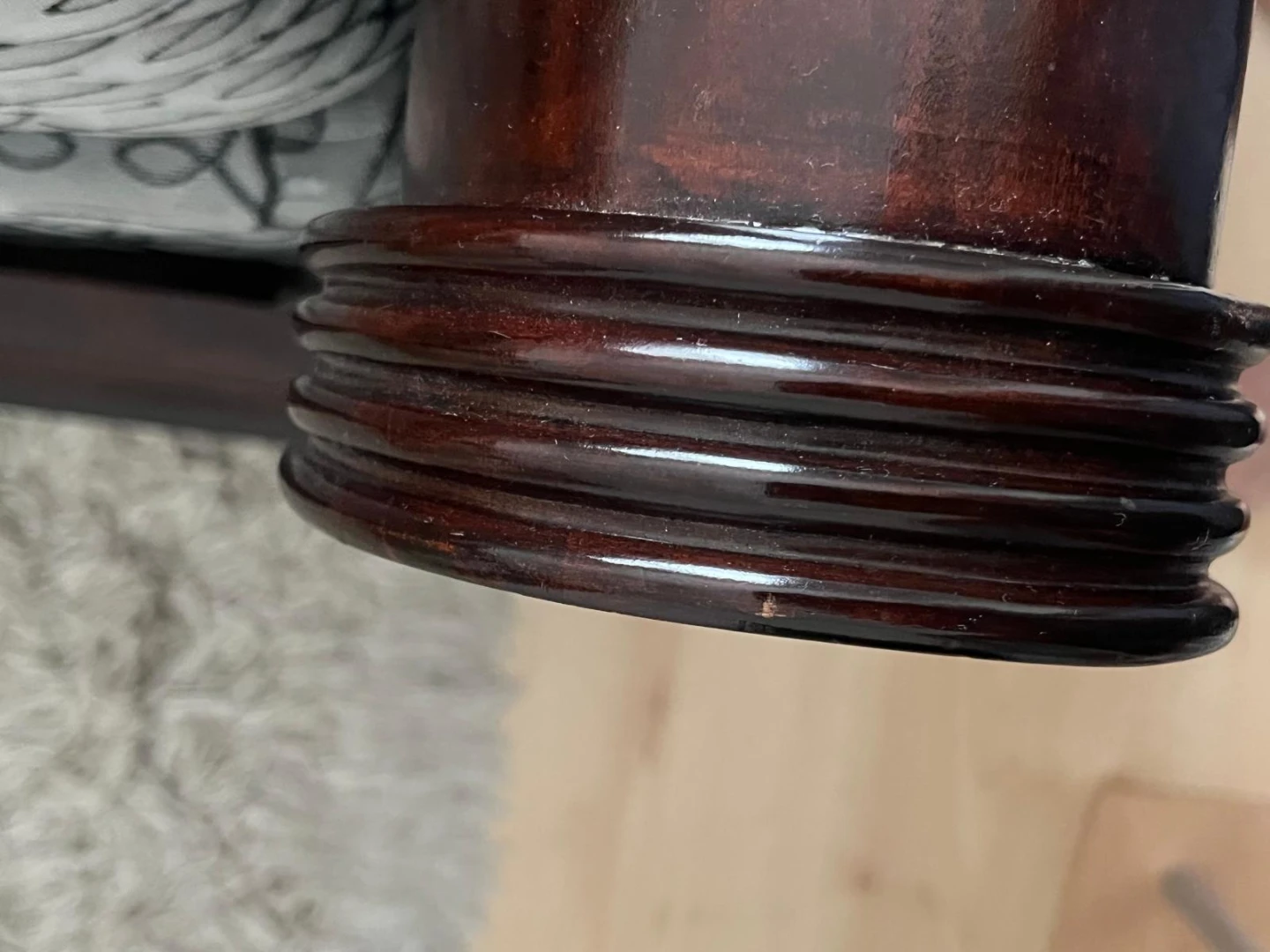 Queen bed frame Mahogany sled sleigh walnut solid wood - photo 2