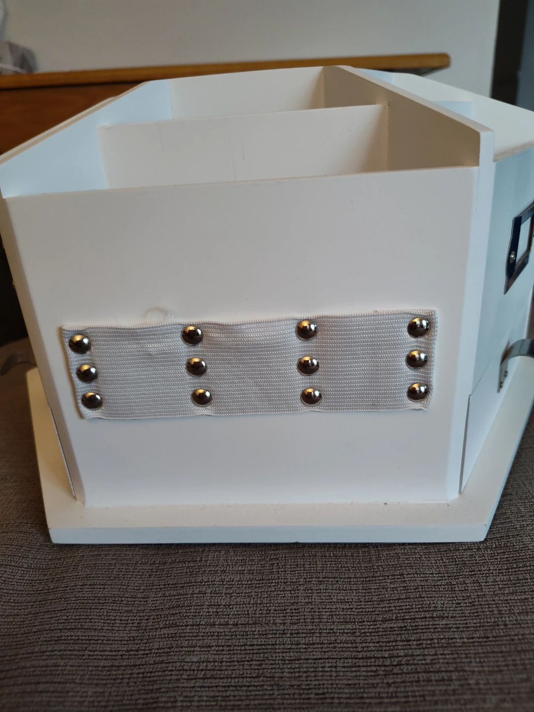 White Desk Organizer with Drawer and Hooks - photo 4