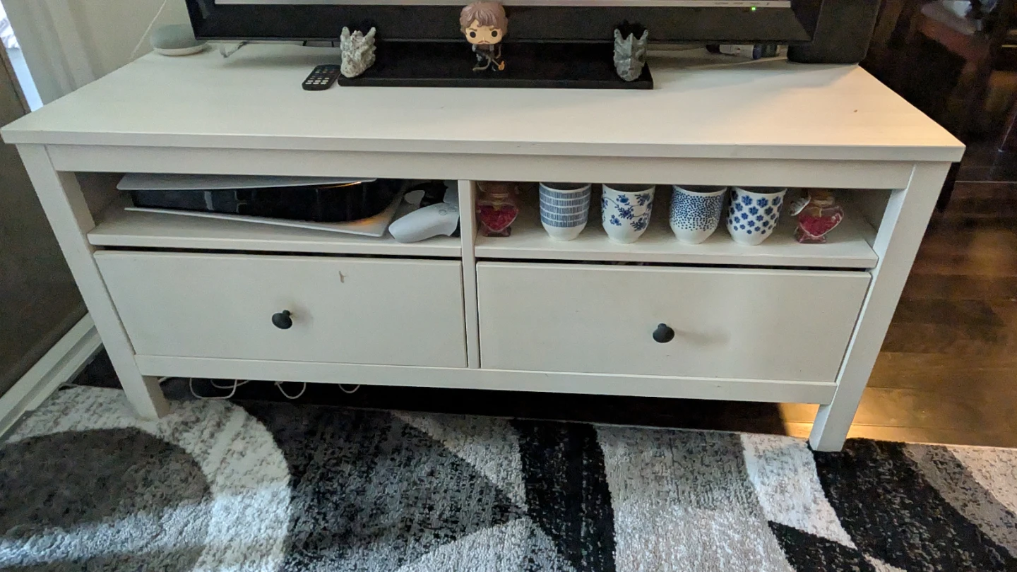 White IKEA TV stand - Immediate clean out!
