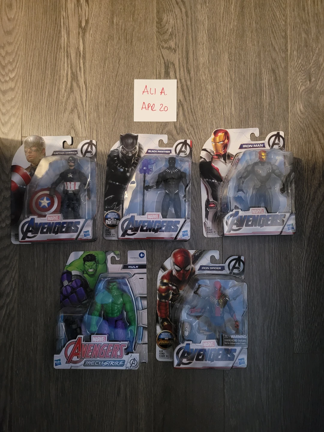 Avengers Action Figures (CapAmerica, BlackPanther, IronMan, Hulk