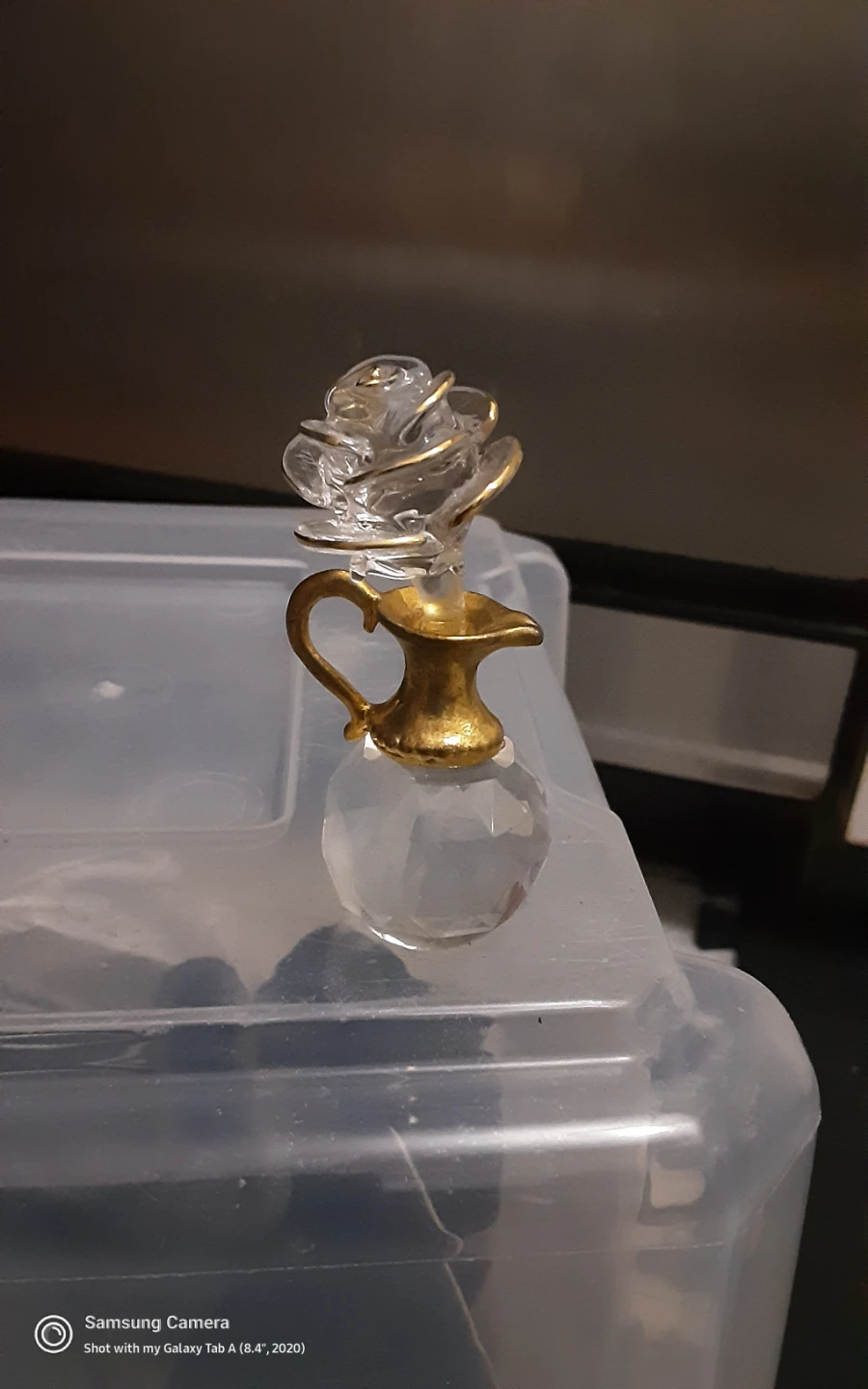 Crystal Rose  in  small  vase.