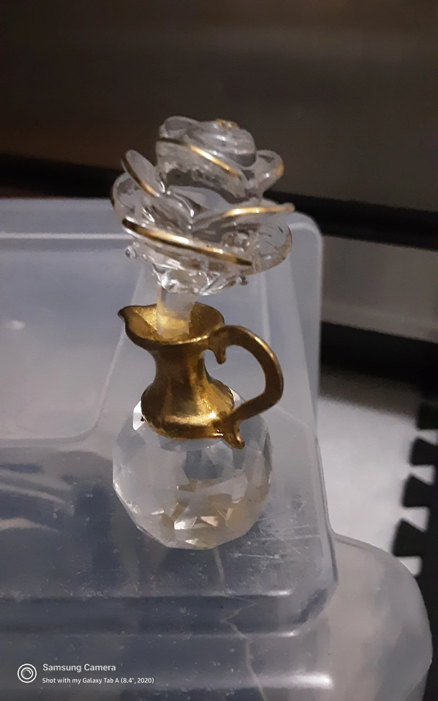 Crystal Rose  in  small  vase. - photo 3