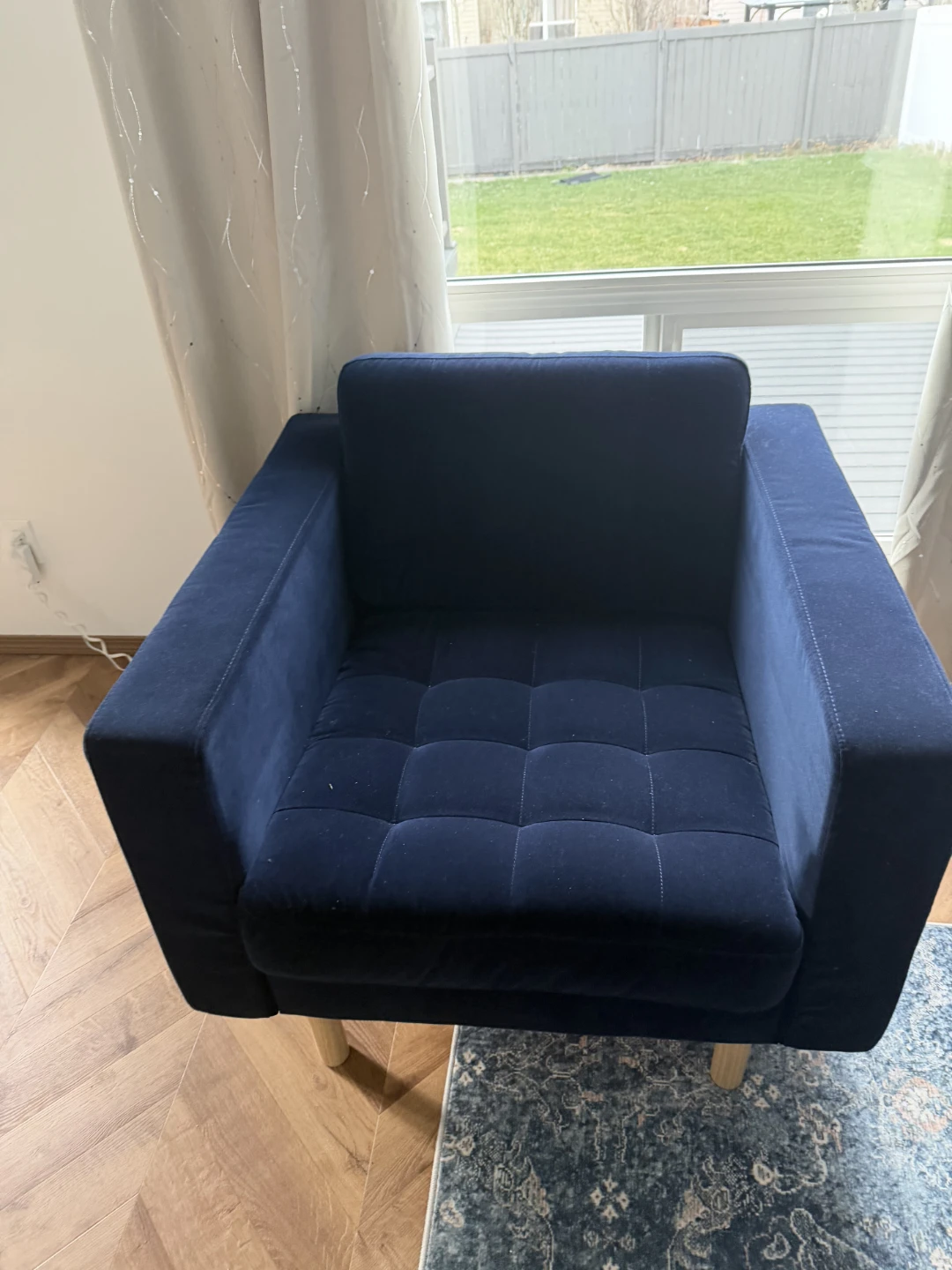 Blue Velvet  3 piece couch  & 2 chairs - photo 3