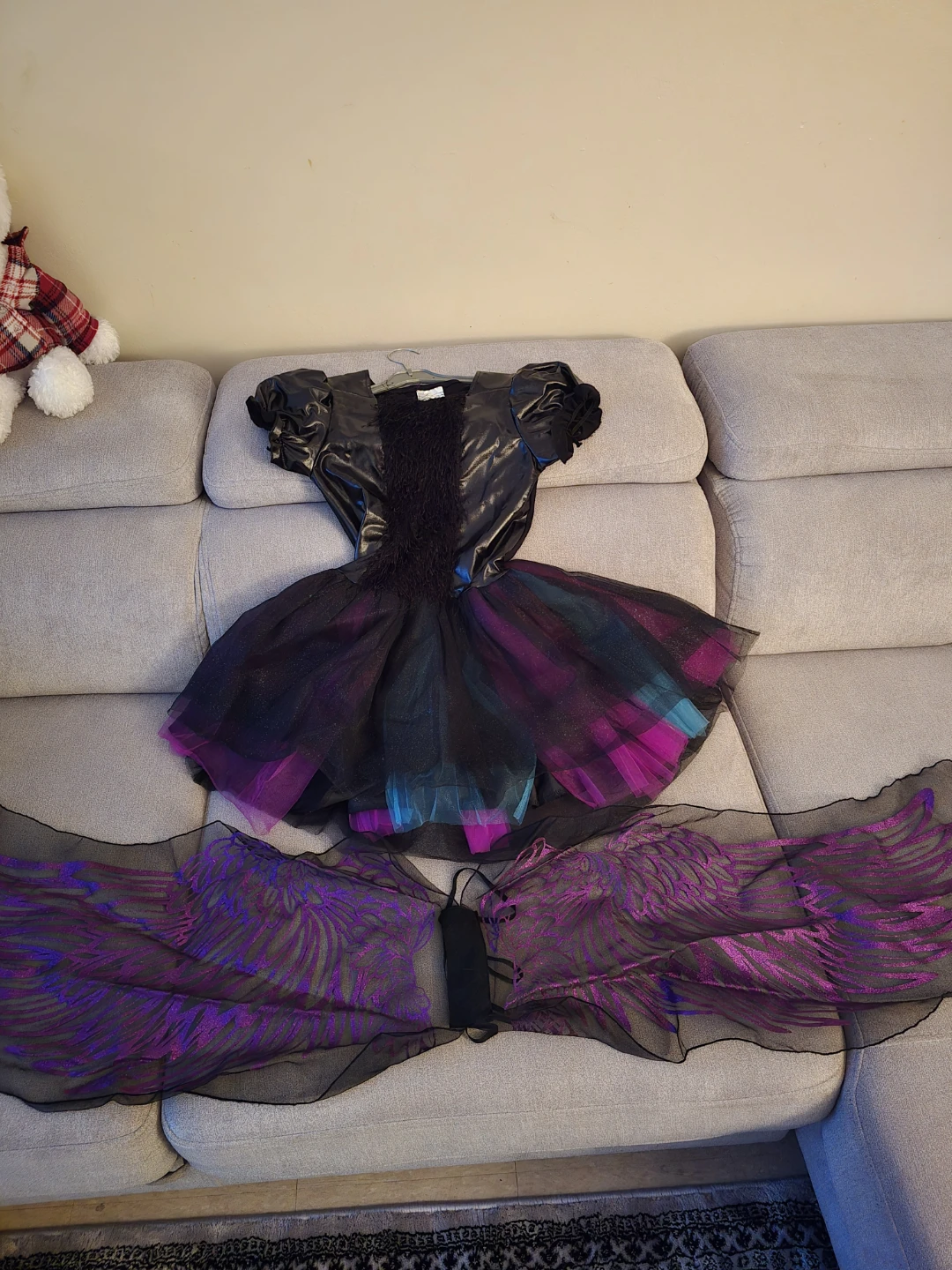 Black Butterfly Costume Dress with Wings - Medium 8-10