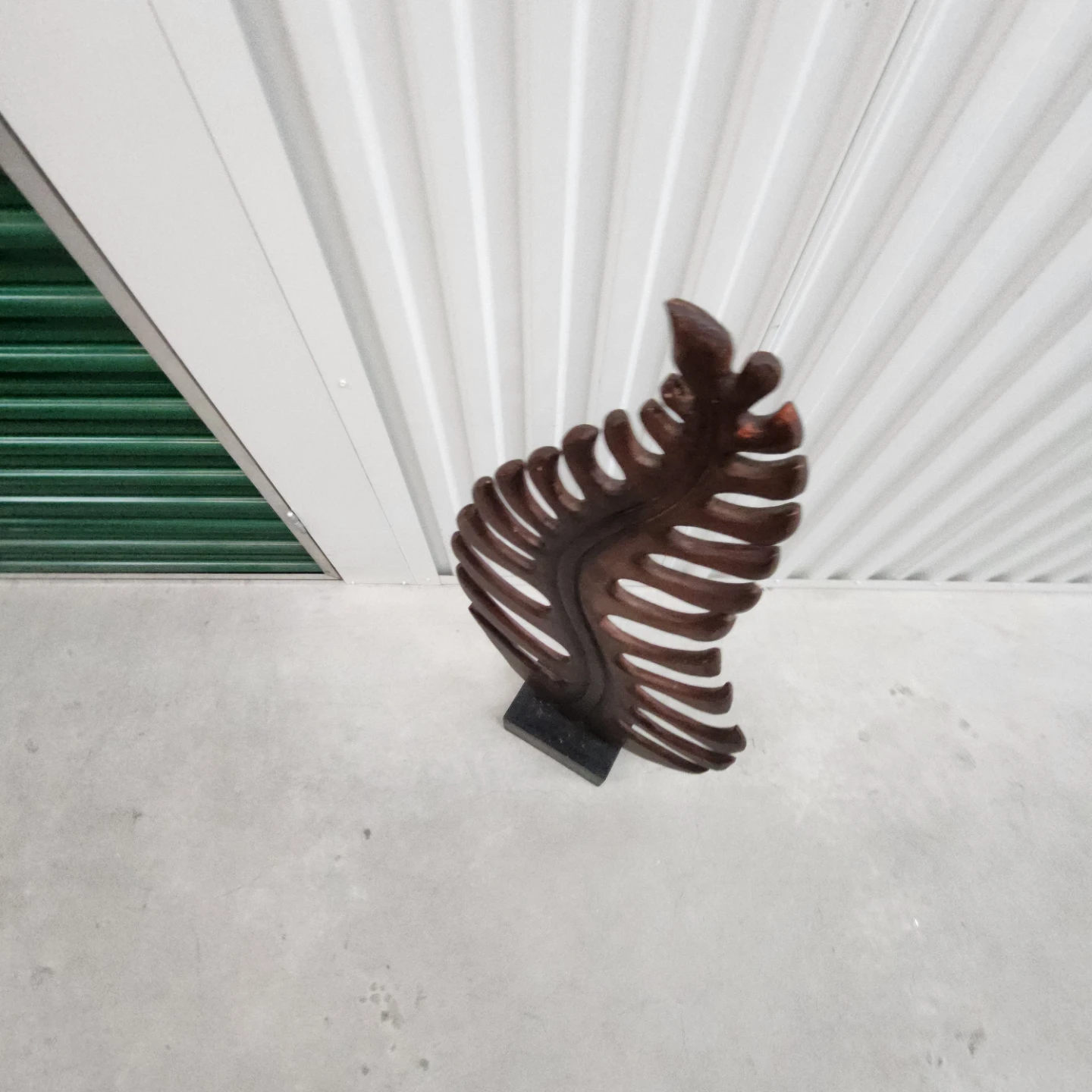 Wooden Leaf Sculpture with Black Base - photo 4