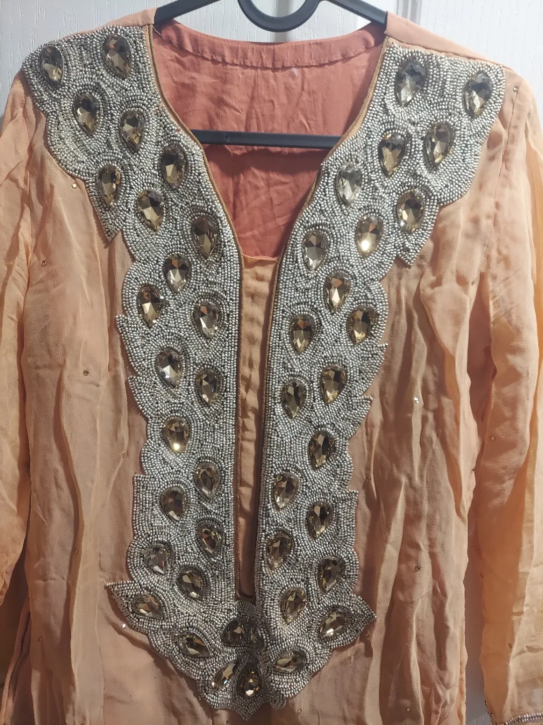 Embellished Peach Kurti - photo 2