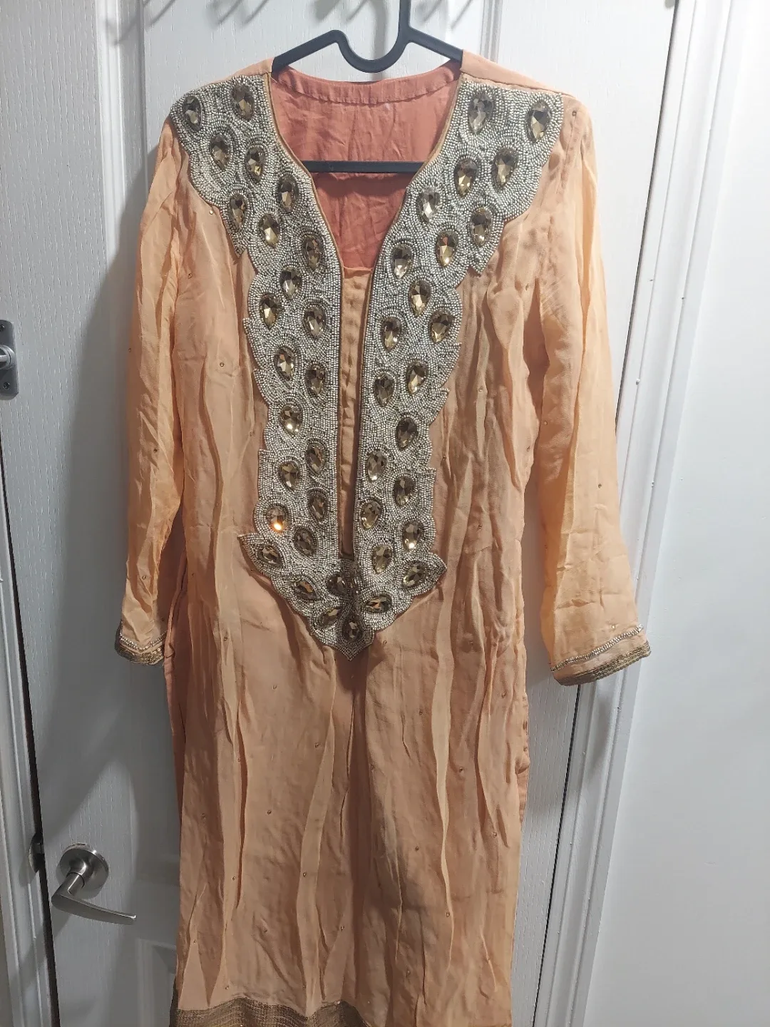 Embellished Peach Kurti - photo 3