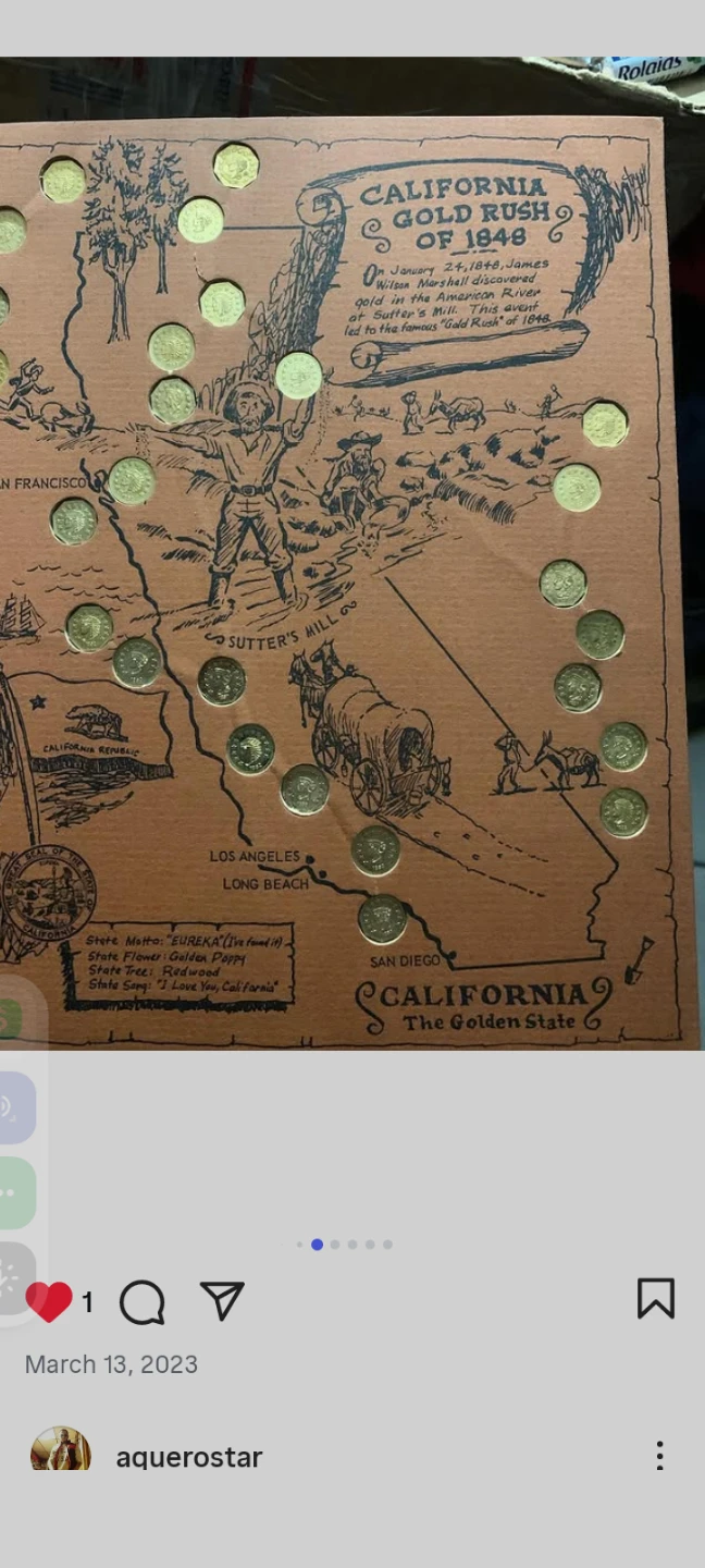 Collectible California Gold Rush of 1848 Display with Coins - photo 2