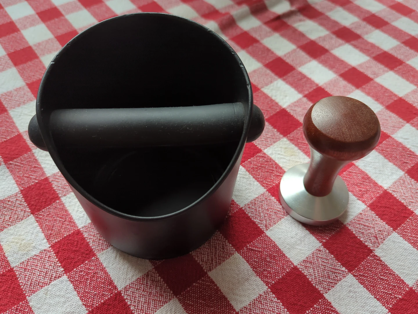 Coffee Knock Box and Tamper Set