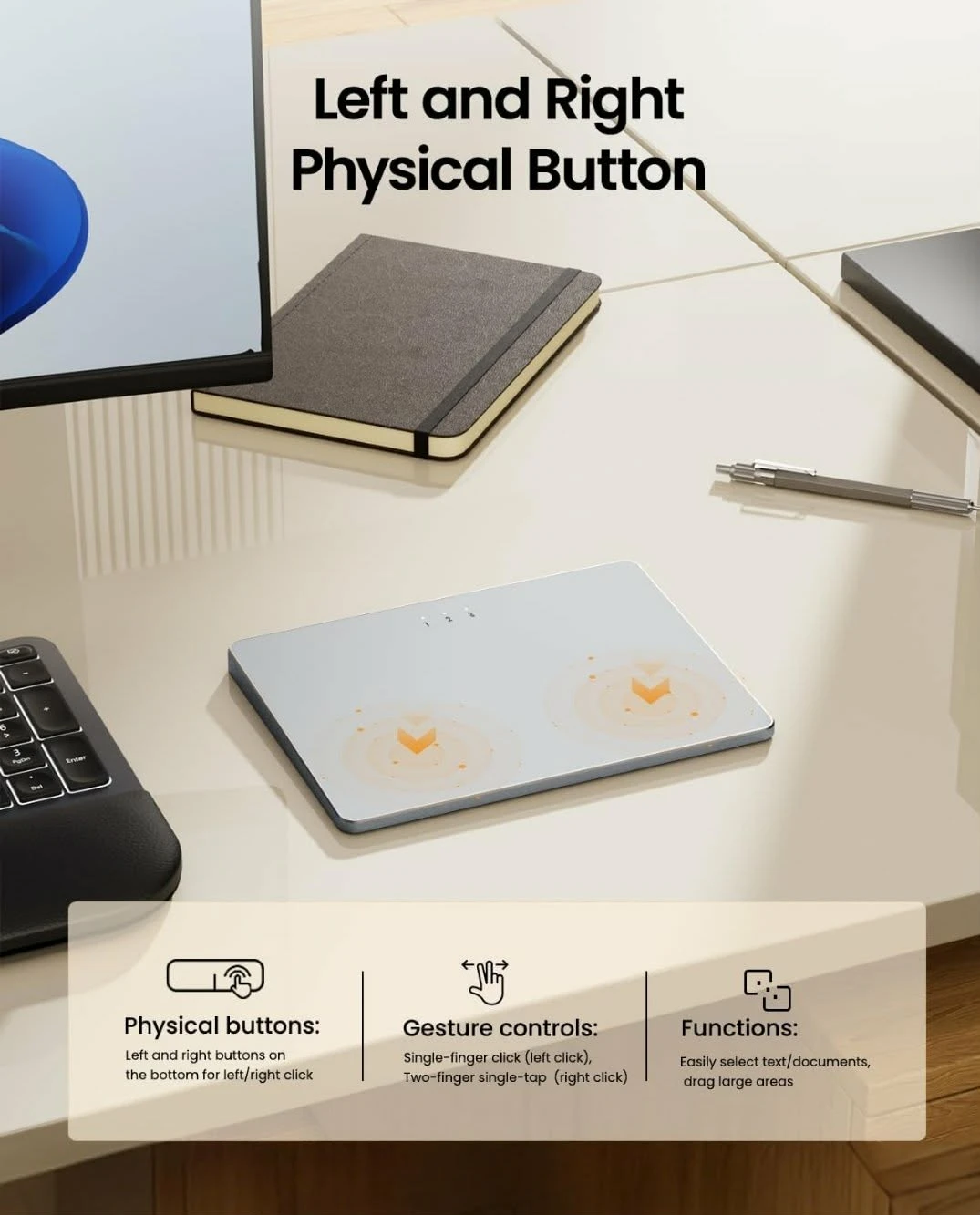 New. ProtoArc Bluetooth Wireless 6.4 Inch Large Touchpad Mouse - photo 4