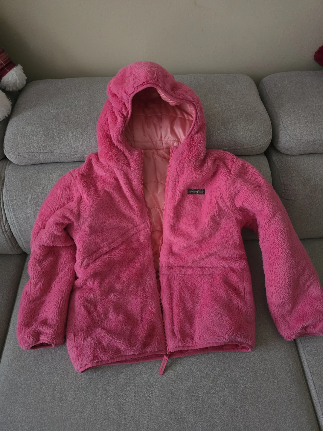 Reversible Kids Winter Jacket - Pink/Fleece - photo 2