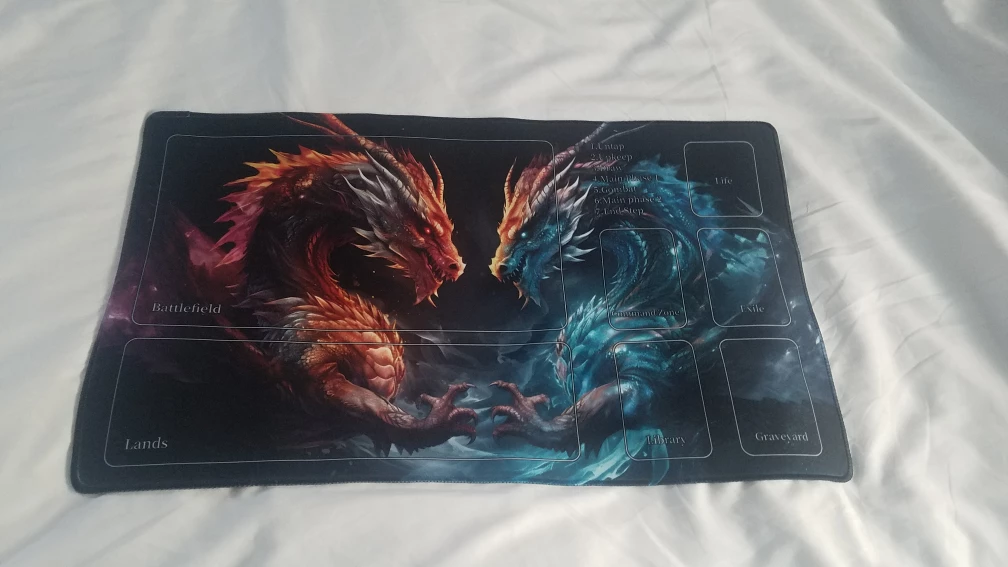 Playmat for MTG Cards Game Mat with Stitched Field Rules