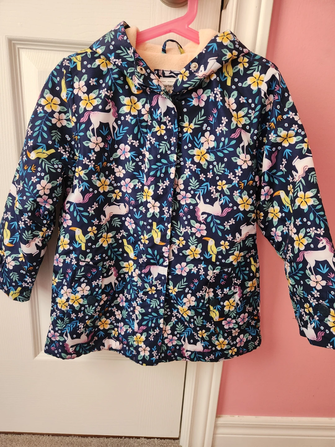 Carter's Unicorn Floral Print Jacket - Size 6