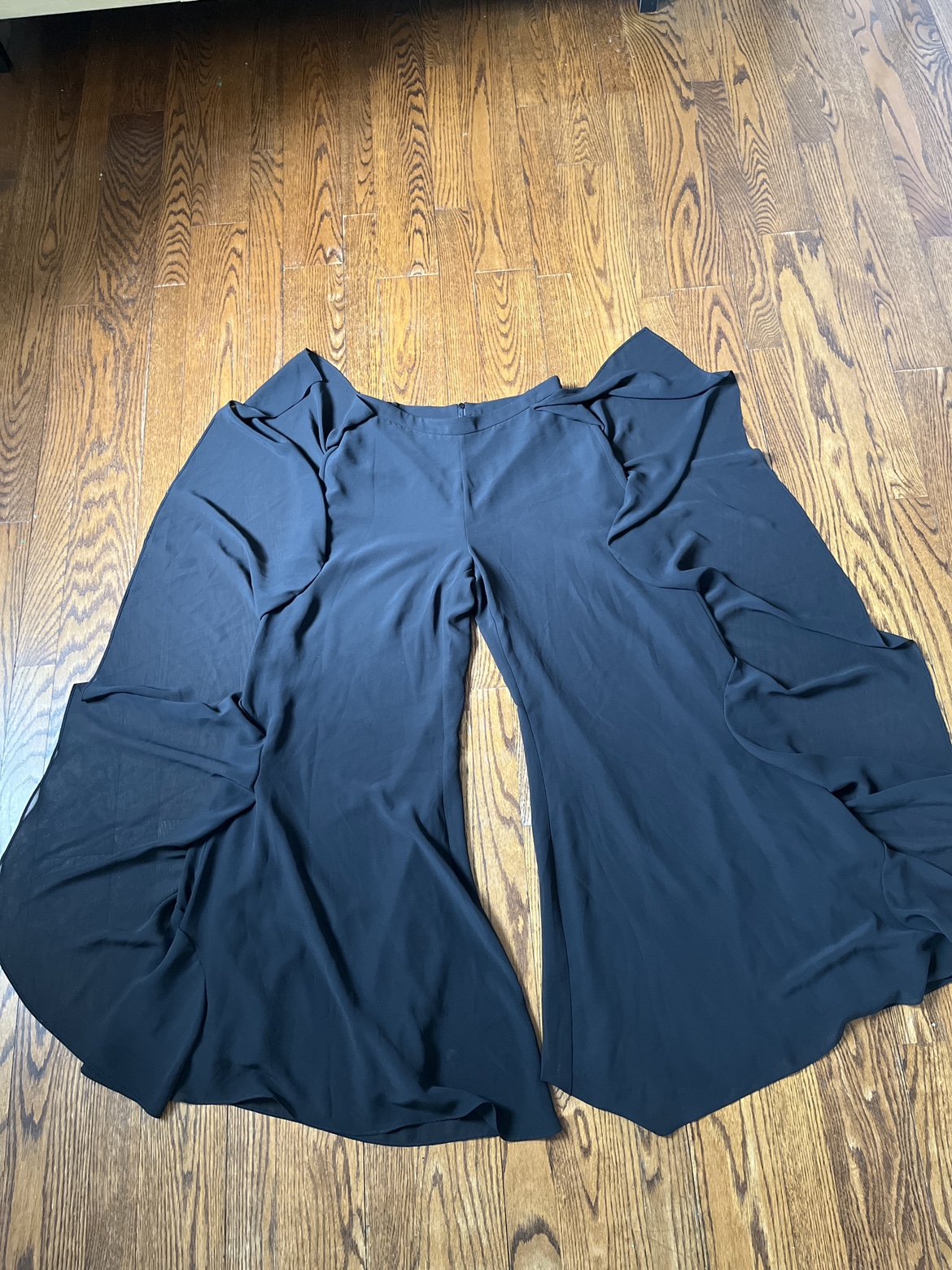 Black wide-leg flowy pants - photo 3