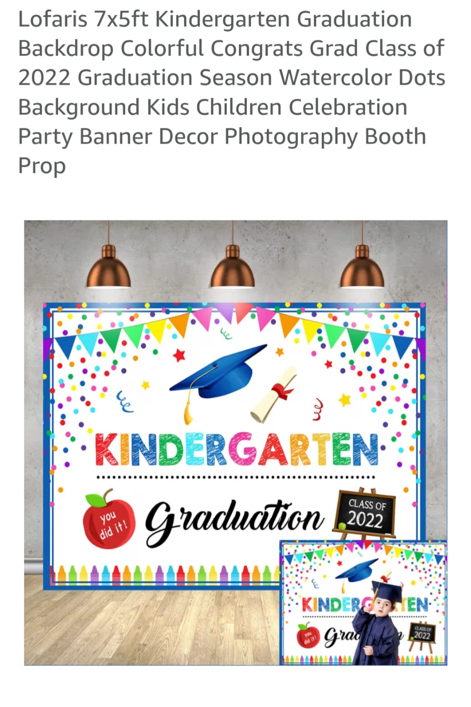 Used Kindergarten Graduation Backdrop 7x5ft
