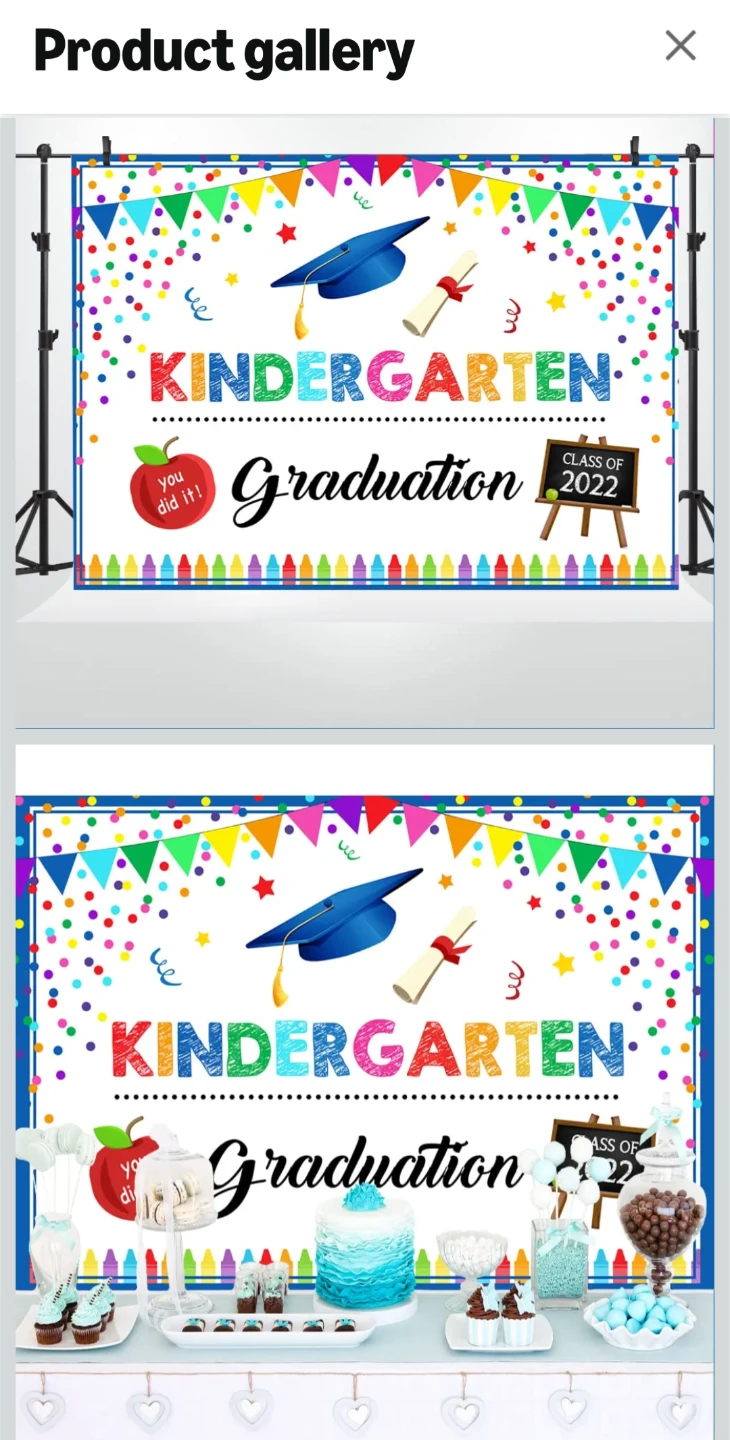 Used Kindergarten Graduation Backdrop 7x5ft - photo 2