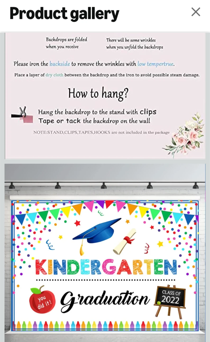 Used Kindergarten Graduation Backdrop 7x5ft - photo 4