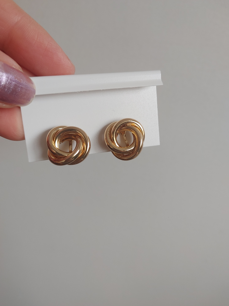 Gold-tone Knot Clip-On Earrings