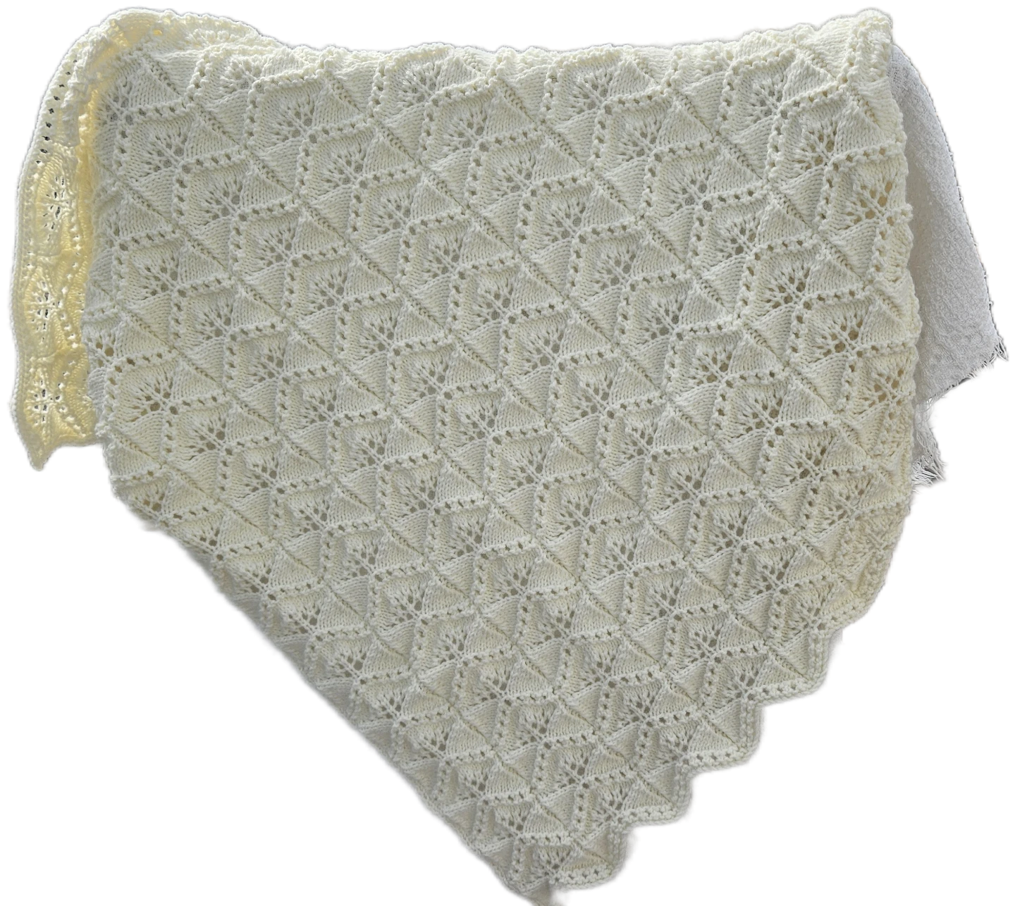 Handmade Knitted Baby Blanket and Hat Set - Cream - photo 5