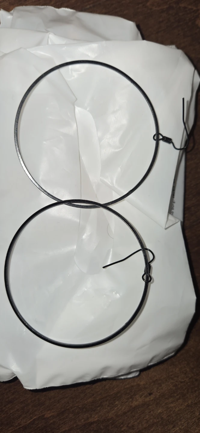 Pair of Black Hoop Earrings