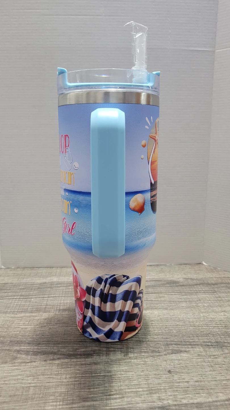 Insulated Summer Tumbler with Handle and Straw - photo 2