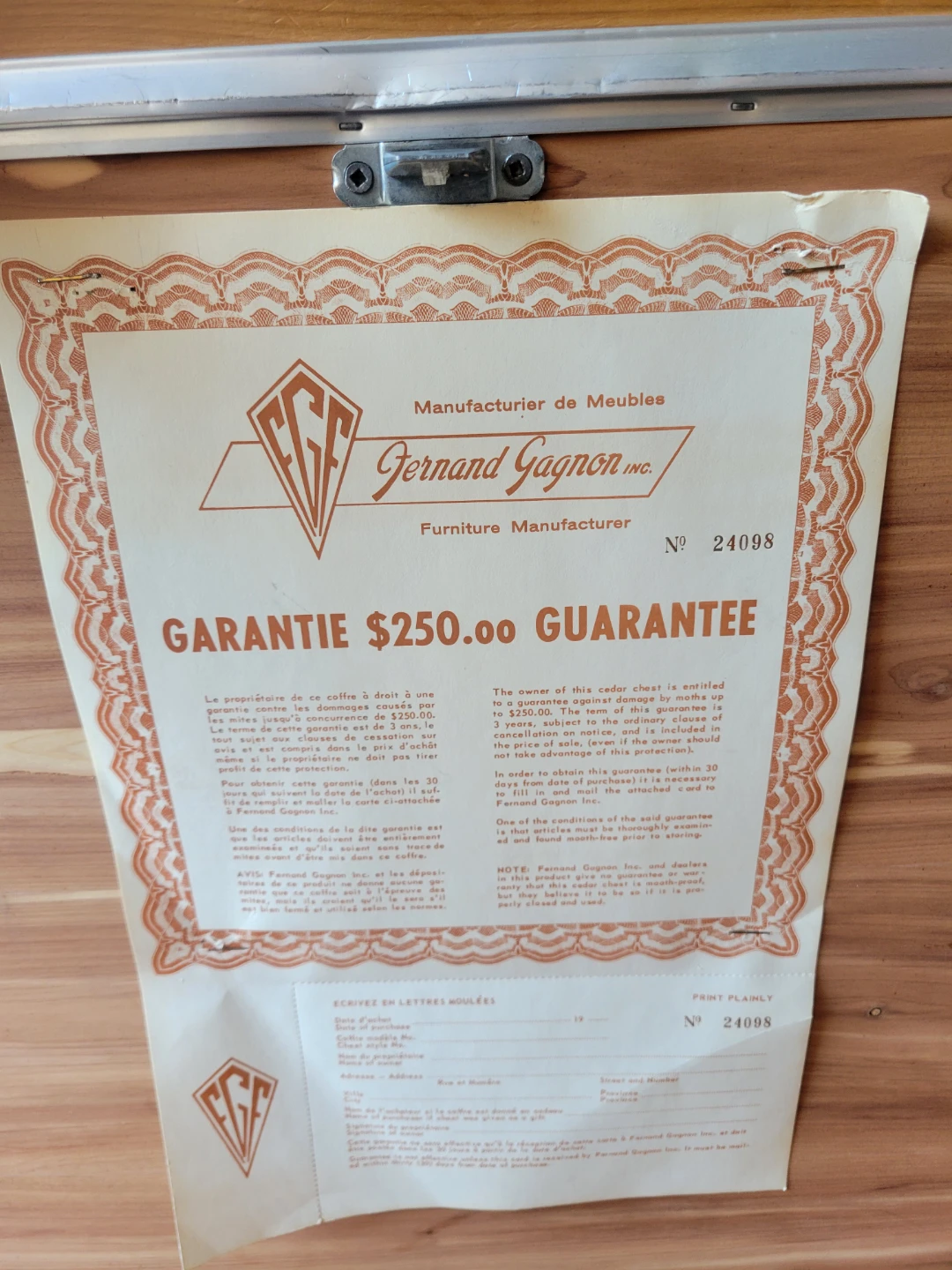 Fernand Gagnon Inc. Cedar Chest - photo 2