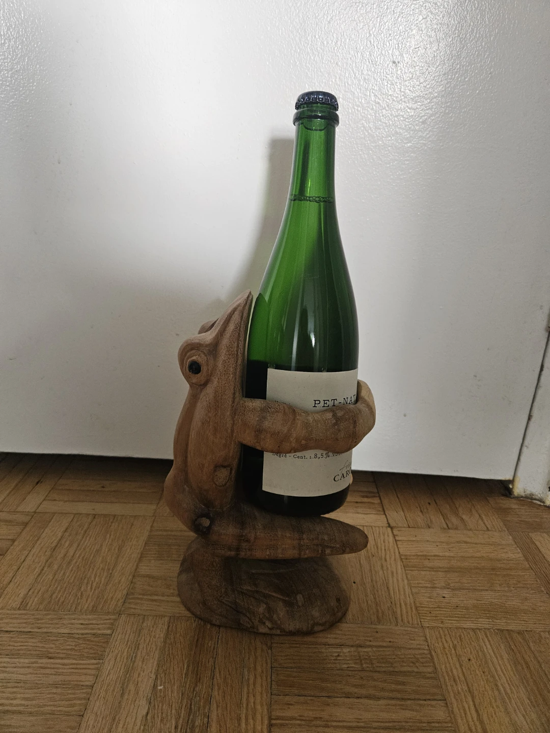 Wooden Frog Bottle Holder