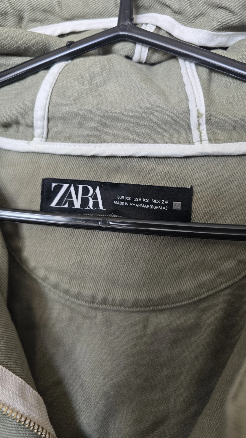 ZARA Hooded Jacket - Olive Green - XS