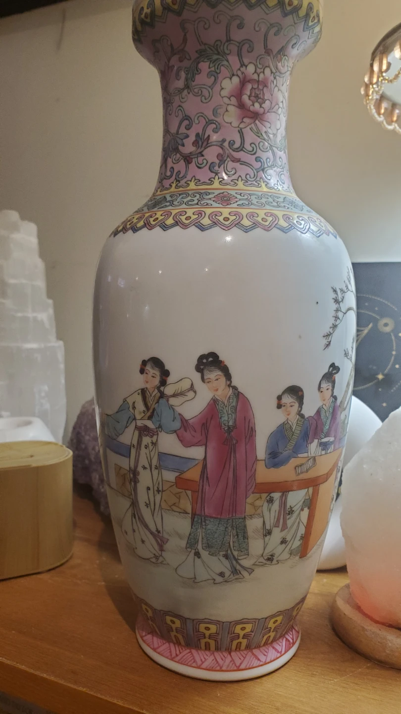 Decorative Ceramic Vase with Hand-Painted Scenery