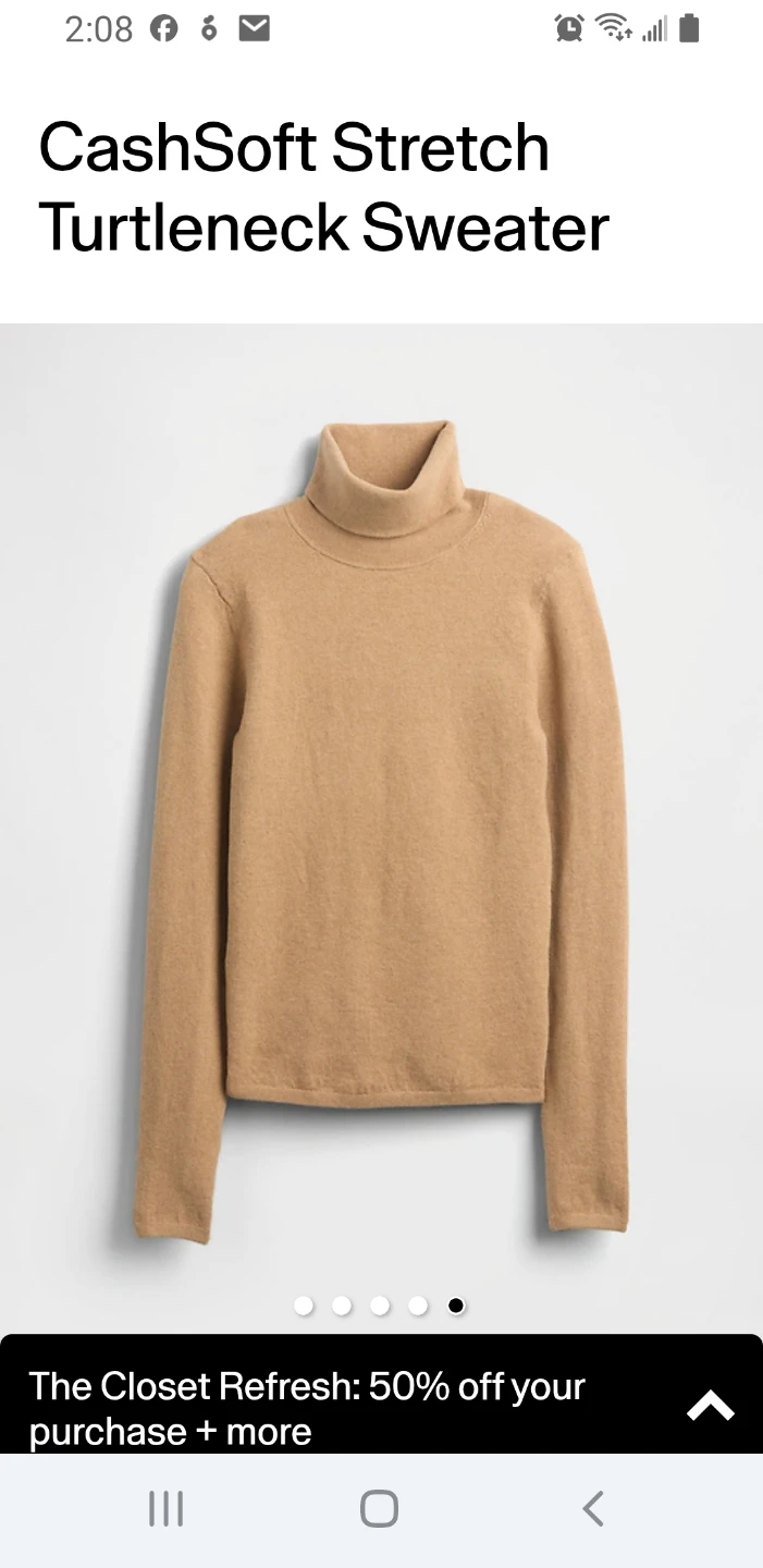Gap CashSoft Stretch Turtleneck Sweater Black Size S/P - photo 4