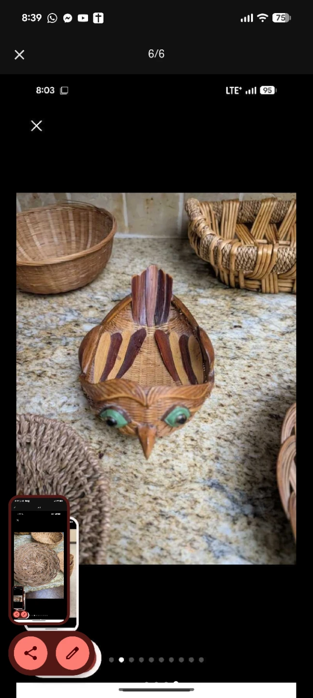 Set of 5 Assorted Wicker Baskets - photo 2