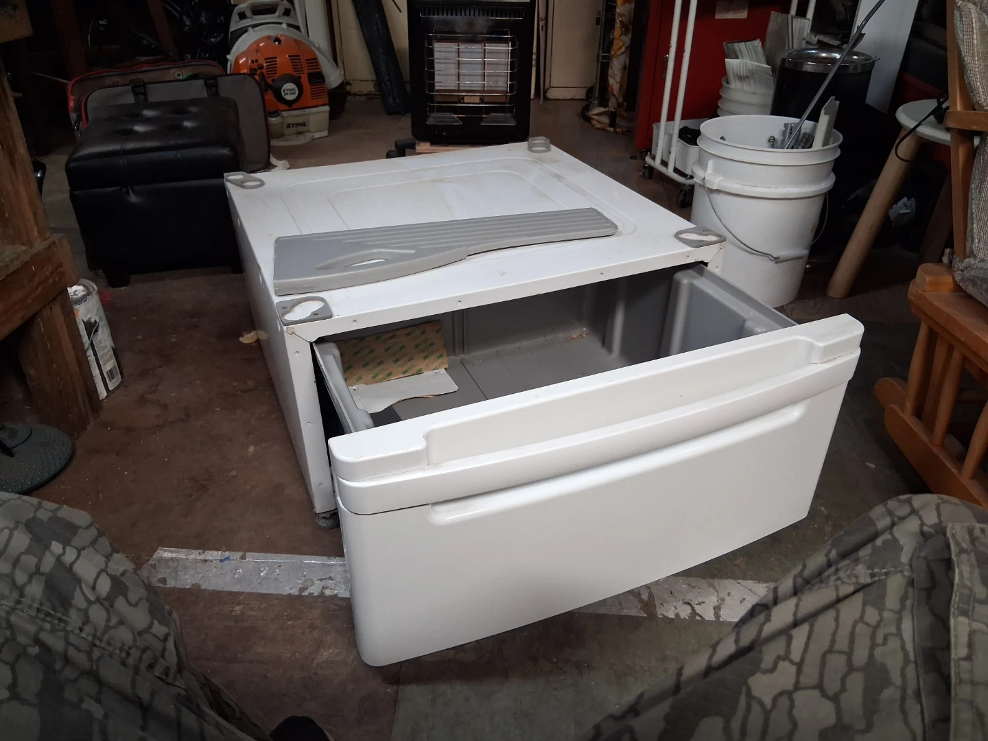 White Laundry Pedestal Drawer
