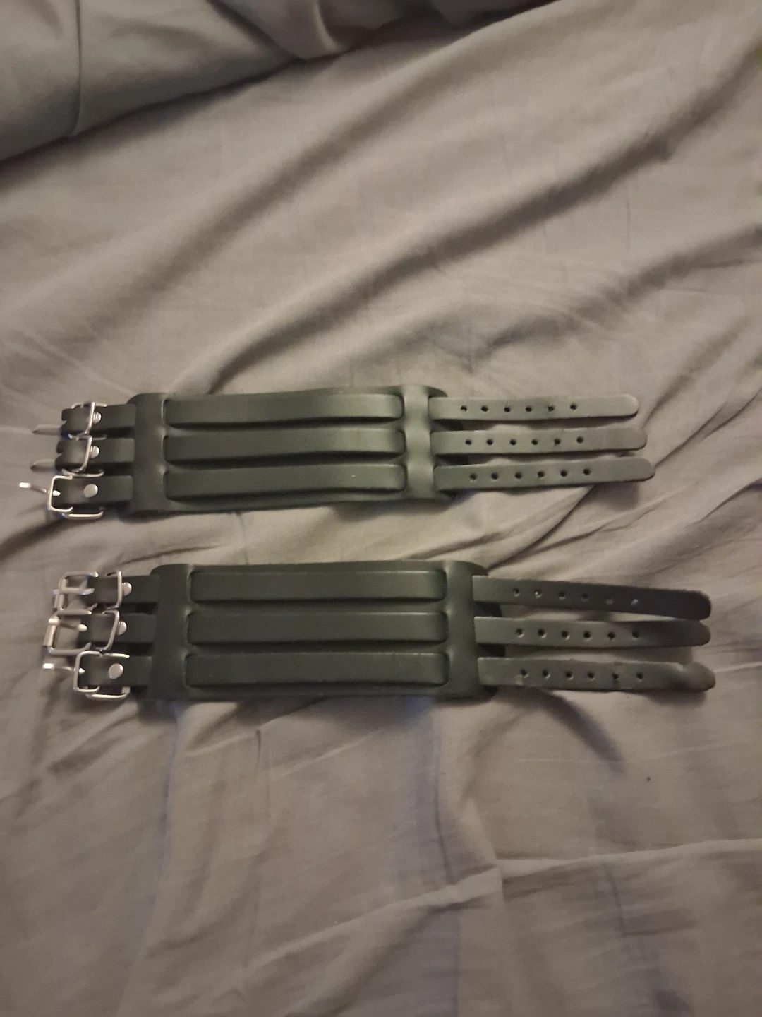 Leather Cuff Wristbands - Pair - photo 2