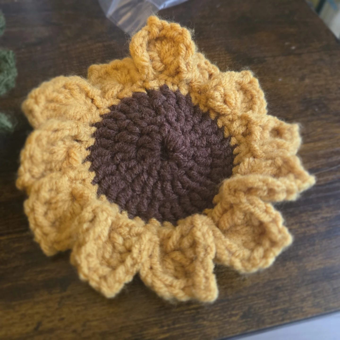 Handmade Crochet Sunflower/Succulent Coasters (Set of 2) 🌱 - photo 3