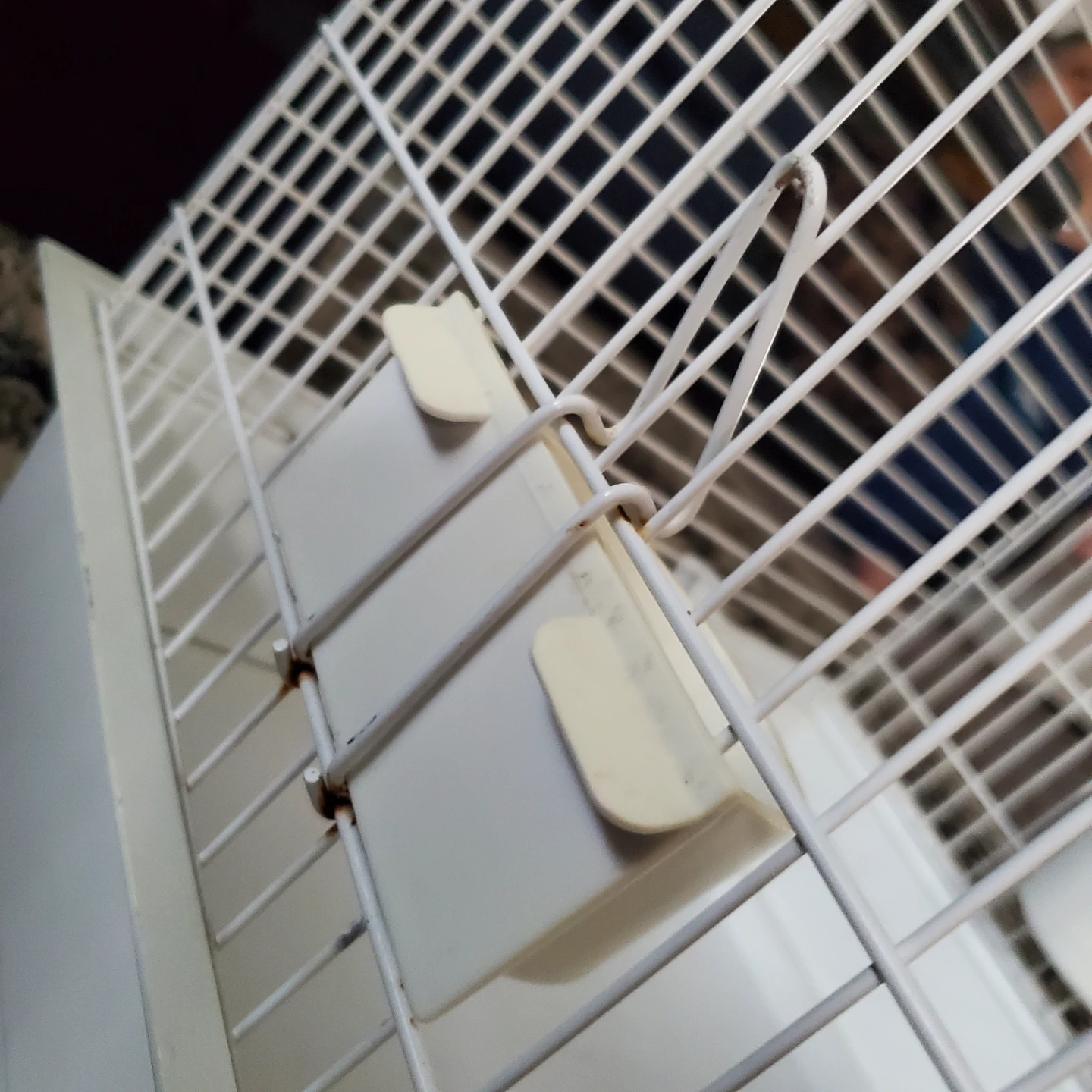 White Bird Cage with Feeder Cups - photo 3