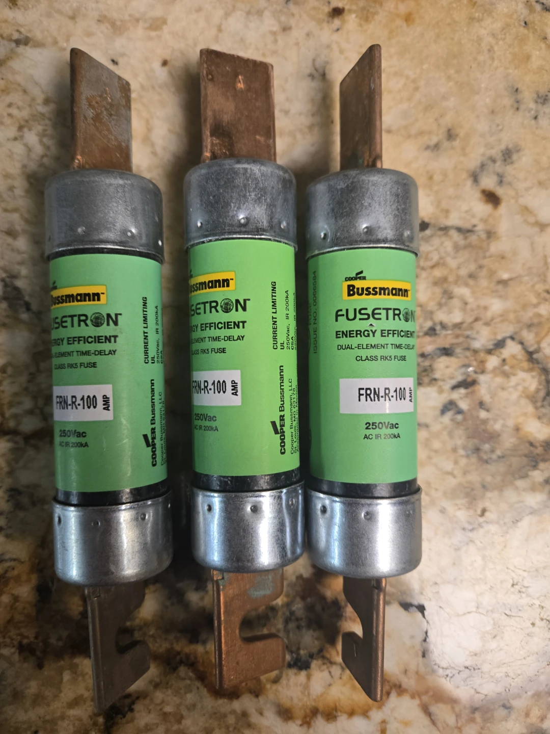 Bussmann Fusetron FRN-R-100 Fuses (3-Pack)