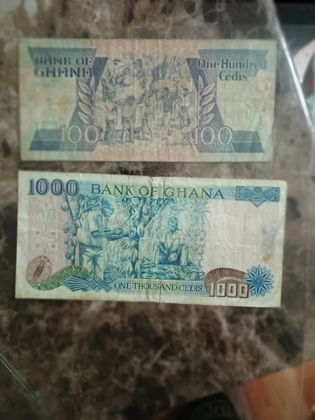 Bank of Ghana 100 & 1000 Cedis Banknotes - photo 3