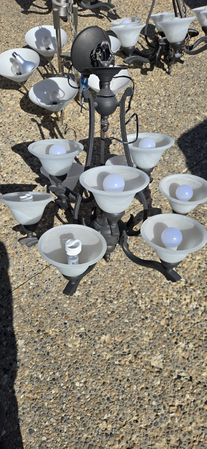 Chandelier with Frosted Glass Shades