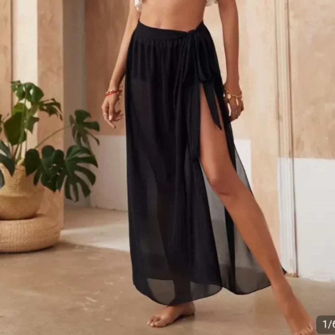 Sheer Maxi Skirt Beach Cover-up - Size S