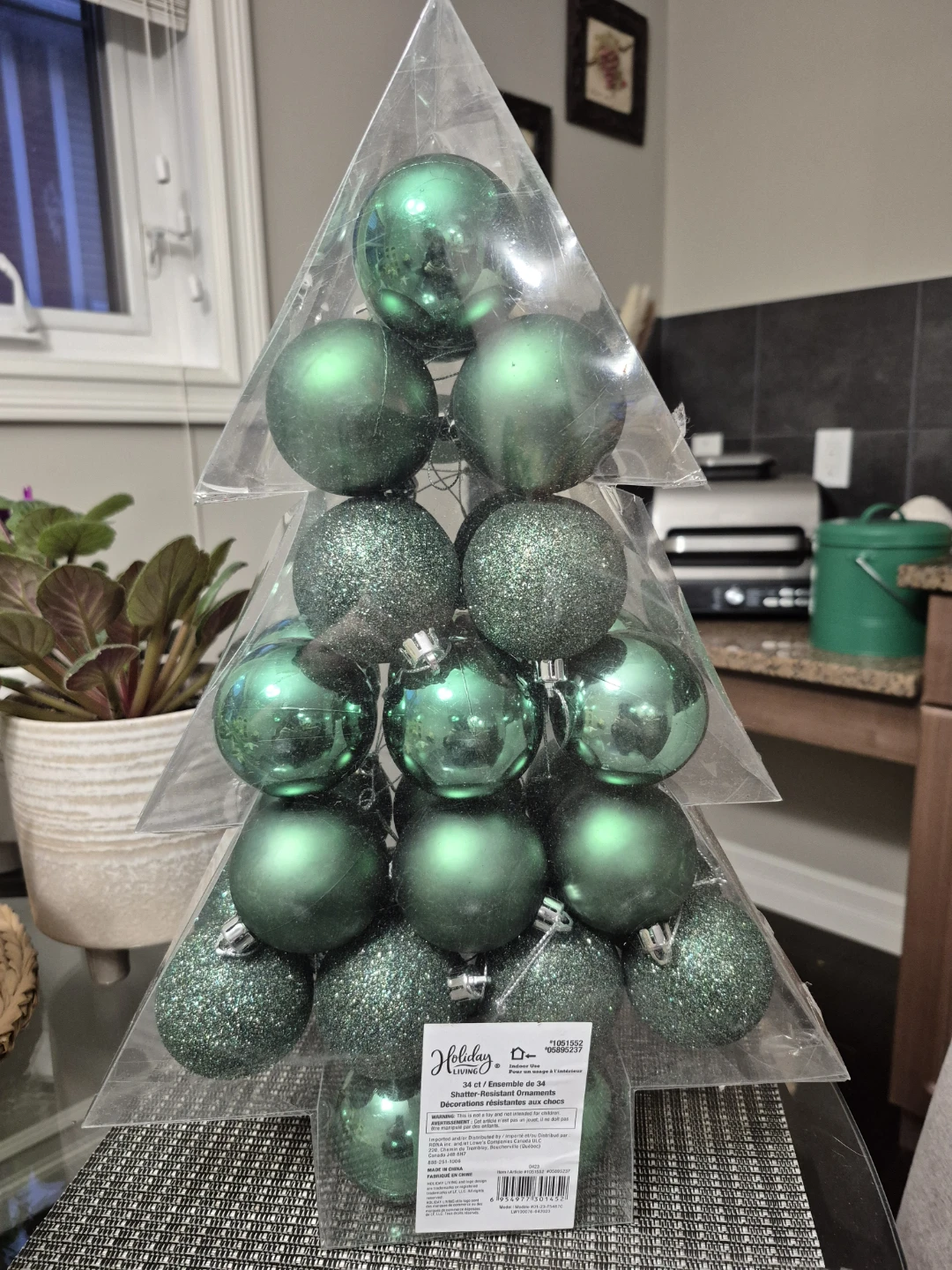 Holiday Living 34 ct Shatter-Resistant Ornaments (Green)