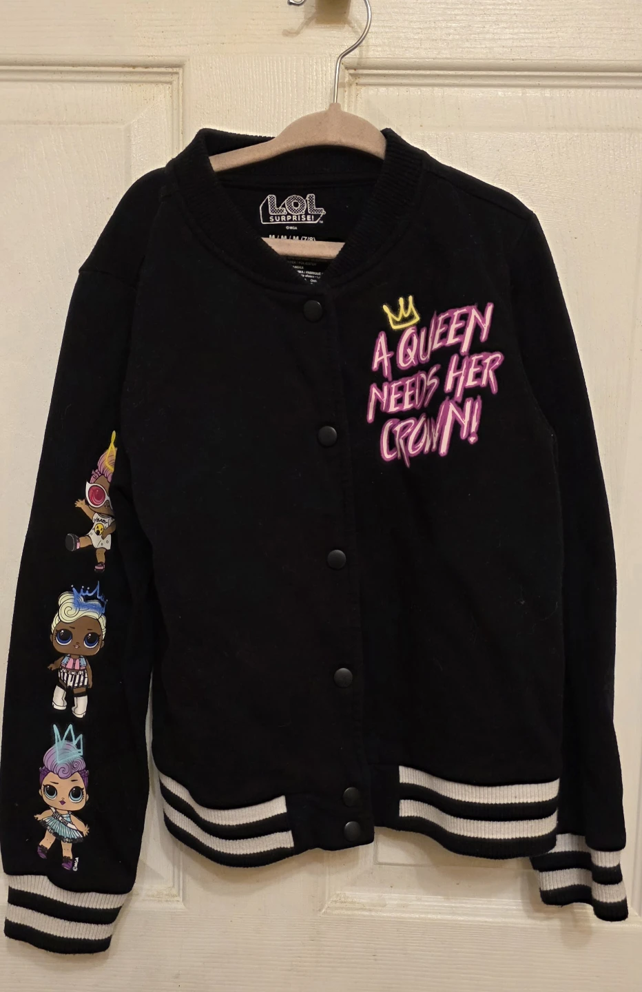 LOL Surprise Black Varsity Jacket