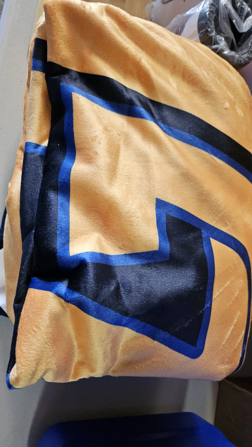 Orange and Blue Plush Throw Blanket