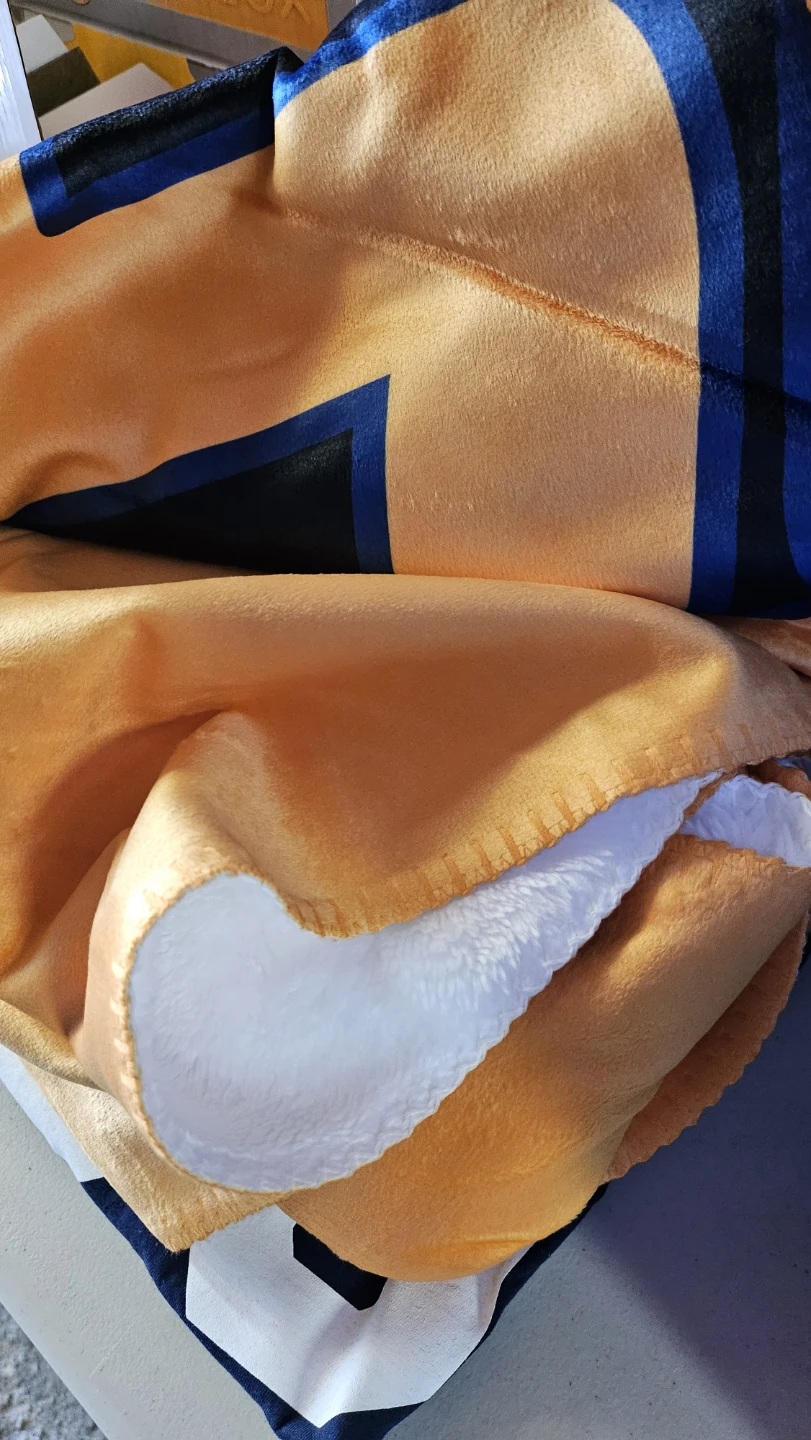 Orange and Blue Plush Throw Blanket - photo 2