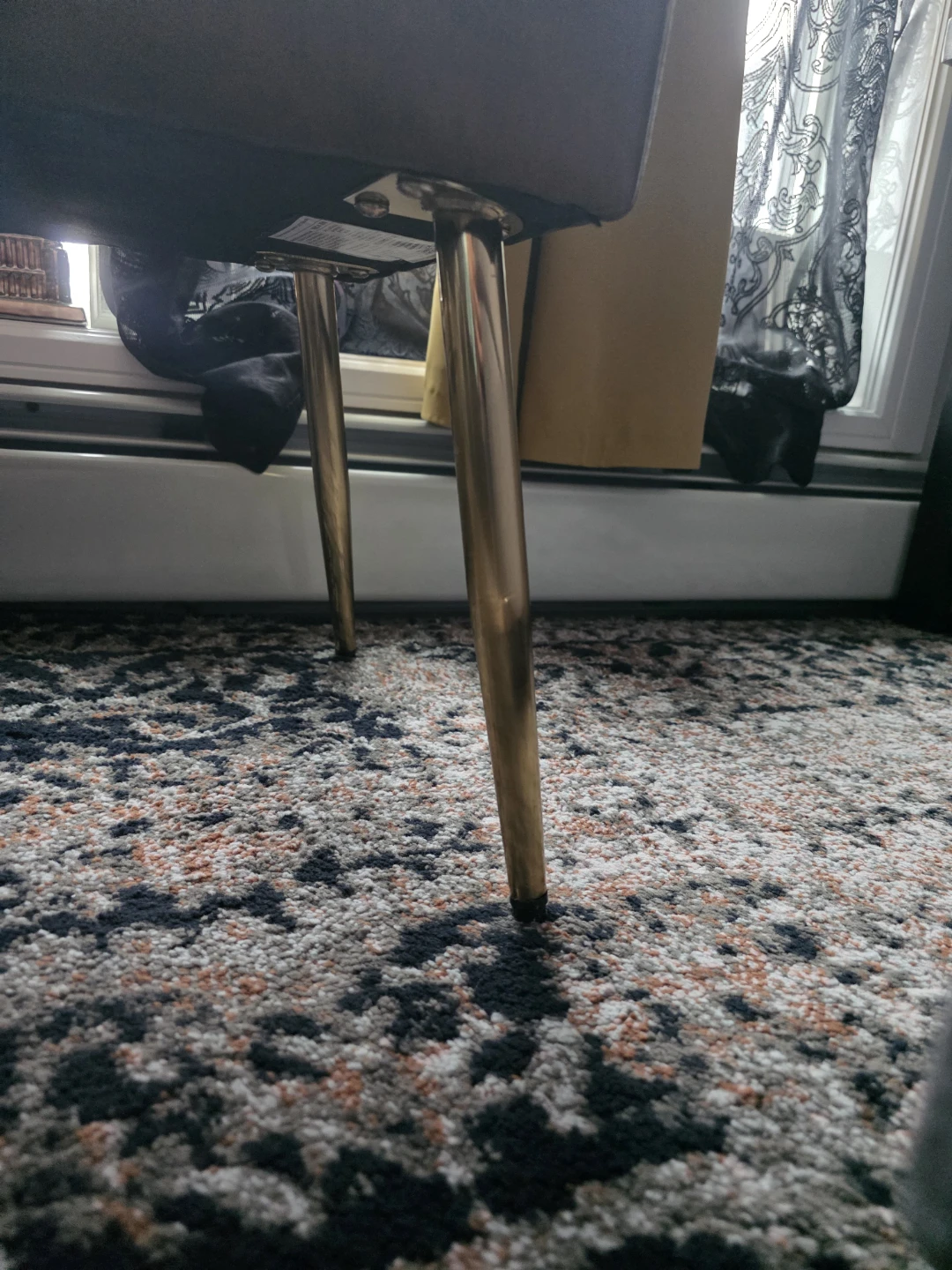 Tufted Faux Leather Bench with Gold Legs - photo 3