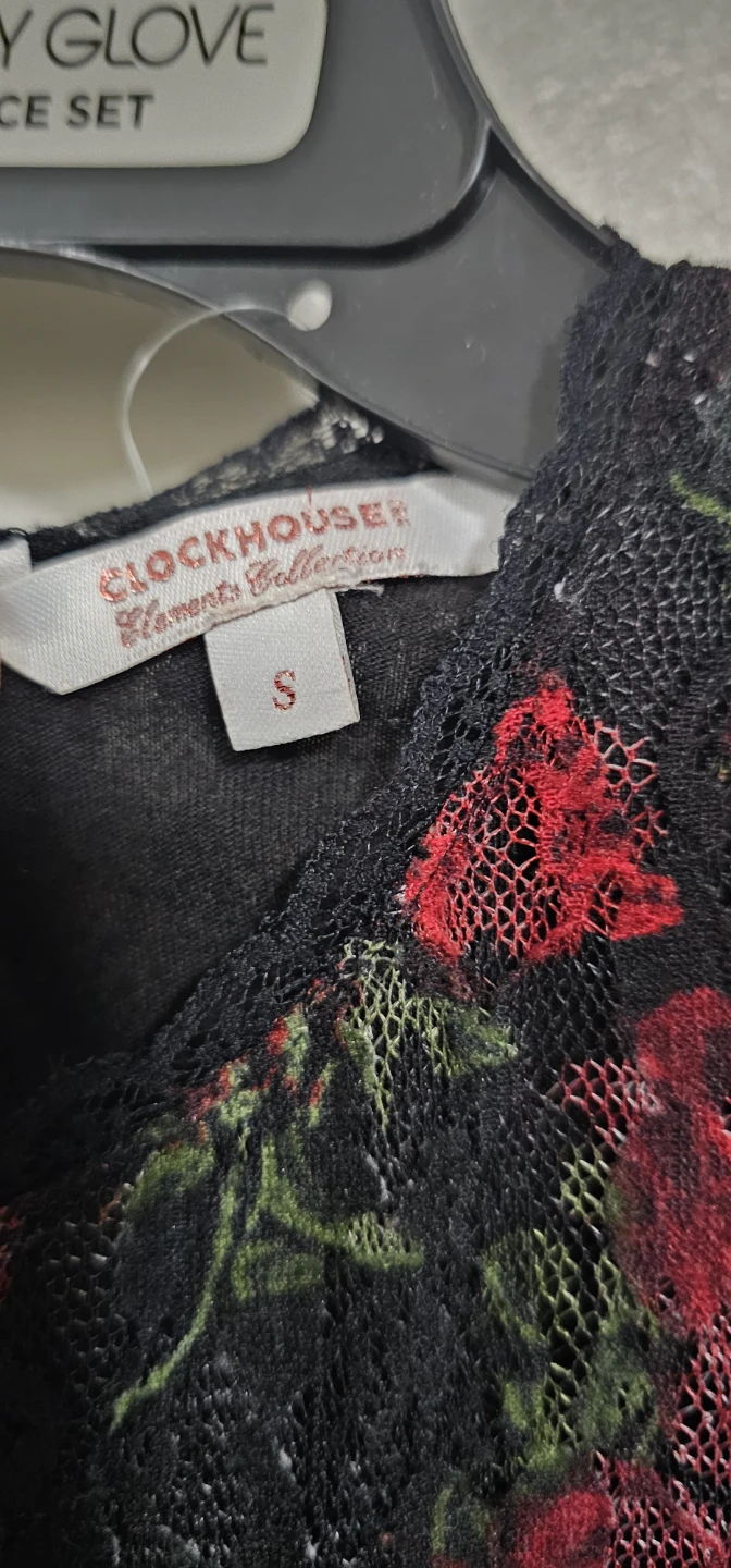 Clockhouse Black Rose Lace Dress - Size S - photo 2