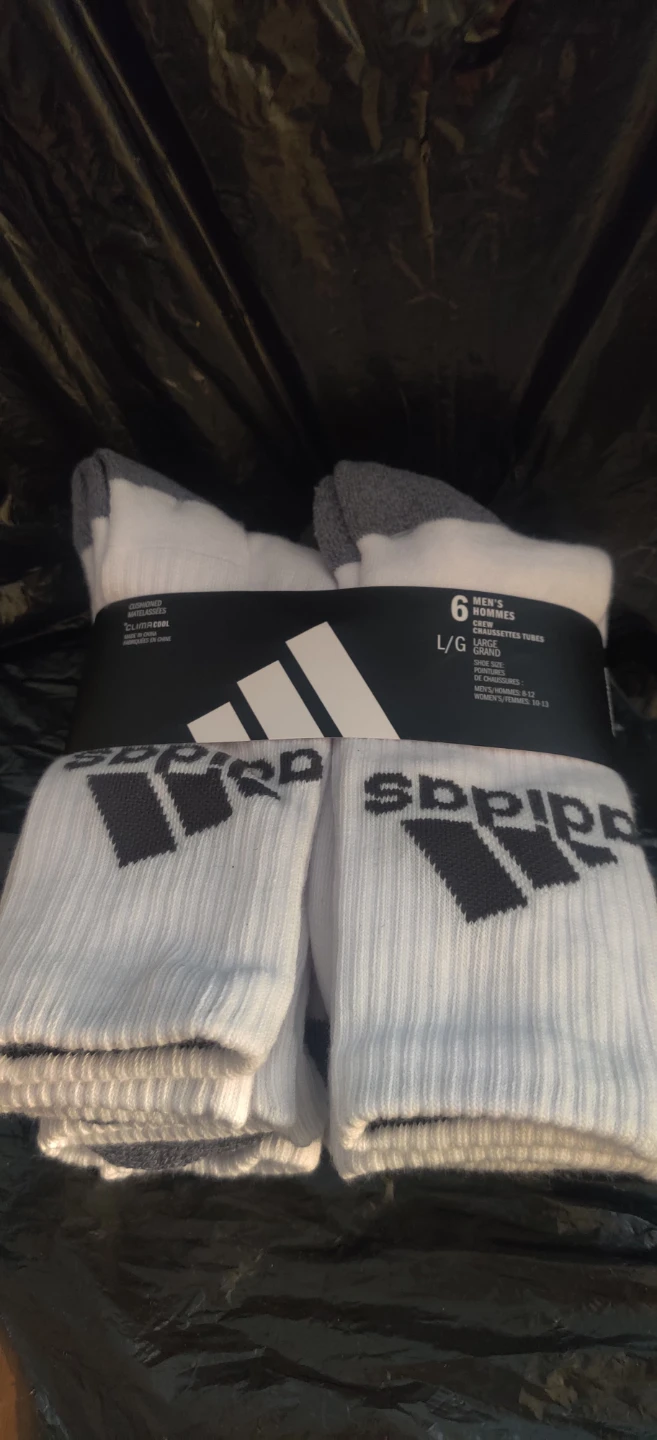 Adidas Men's Crew Socks - 6 Pack - Large
